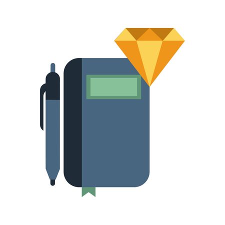 diary with pen isolated icon vector illustration designのイラスト素材