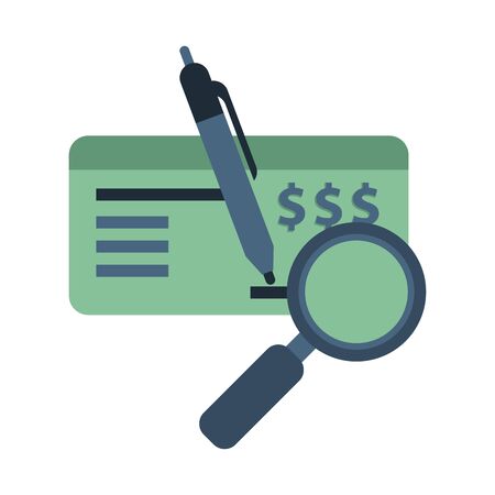 check bank note with pen icon vector illustration designのイラスト素材