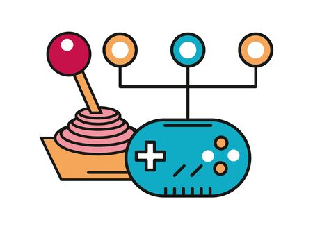 video game control handle with joystick vector illustration designのイラスト素材