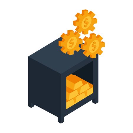 safe box money isolated icon vector illustration designのイラスト素材