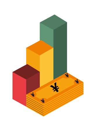 yens bills money isolated icon vector illustration designのイラスト素材