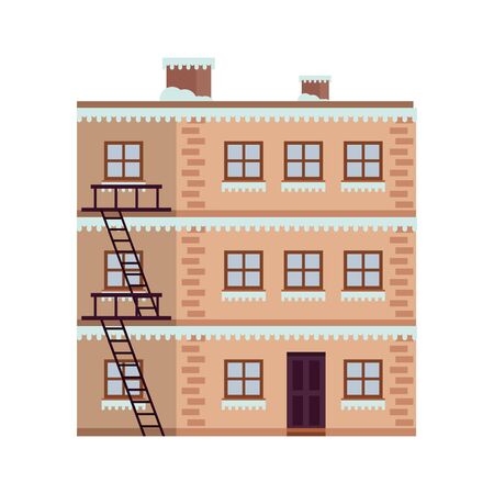 buildings with snow winter season vector illustration designのイラスト素材