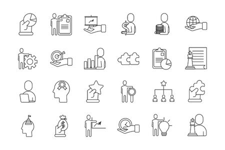 bundle of business success icons vector illustration designのイラスト素材