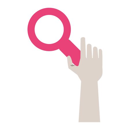 hand with search magnifying glass vector illustration designのイラスト素材