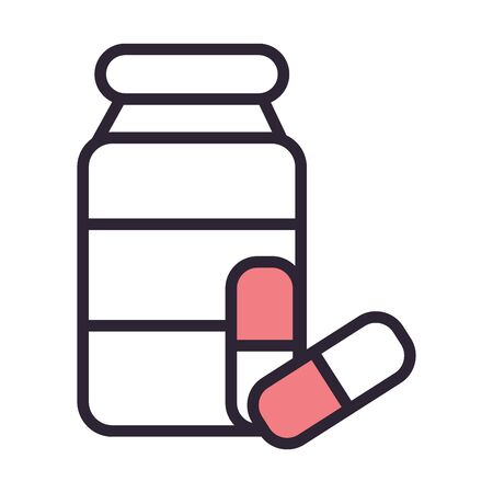 plastic medicine bottle isolated icon vector illustration designのイラスト素材