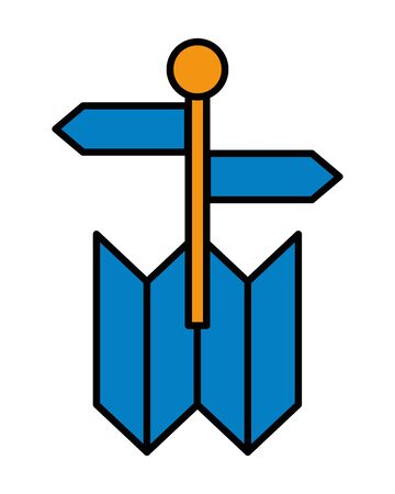 paper map guide with traffic arrows signal vector illustration designのイラスト素材