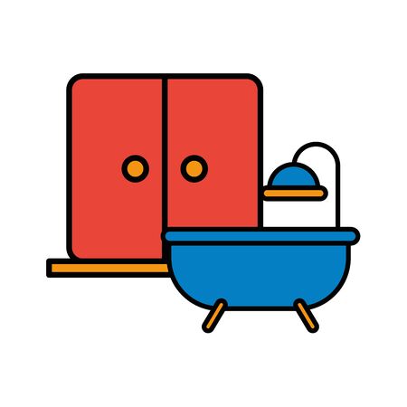 house door with bathtube icon vector illustration designのイラスト素材
