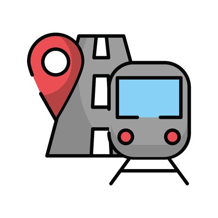 subway transport vehicle with road vector illustration designのイラスト素材