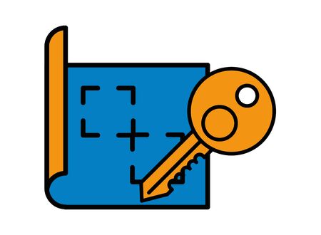 key house door with document vector illustration designのイラスト素材
