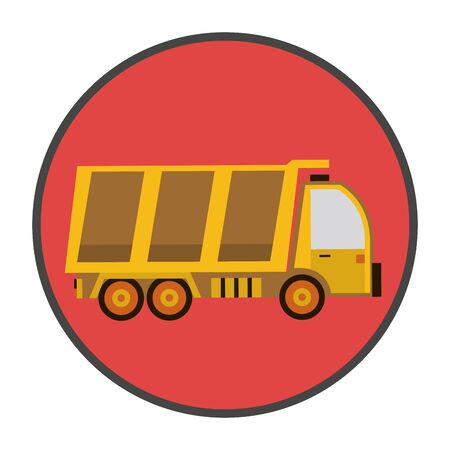 dump truck vehicle isolated icon vector illustration designのイラスト素材
