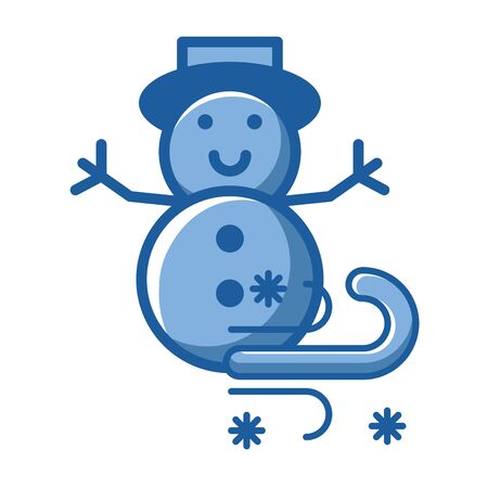 merry christmas snowman cute character vector illustration designのイラスト素材