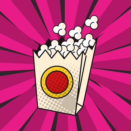 poster pop art style with pop corns vector illustration designのイラスト素材