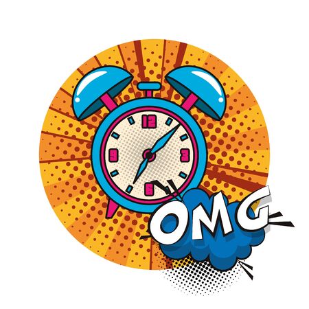 poster pop art style with alarm clock vector illustration designのイラスト素材