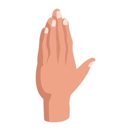 opened hand icon over white background, colorful design, vector illustrationのイラスト素材