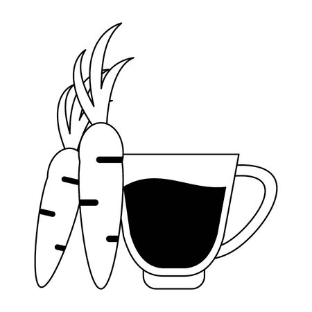 healthy drink juice carrot nature glass cartoon vector illustration graphic designのイラスト素材