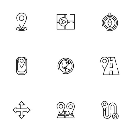 bundle of maps and navigation icons vector illustration designのイラスト素材