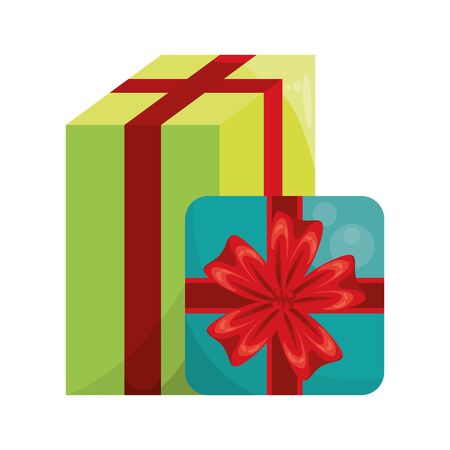 giftboxes presents with bows icons vector illustration designのイラスト素材