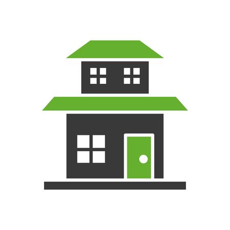 building front facade isolated icon illustration designのイラスト素材