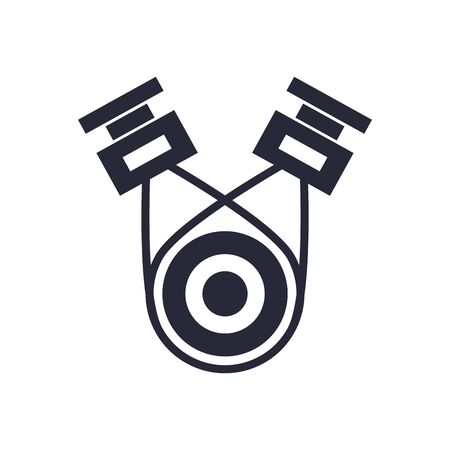 car pistons assembly piece flat icon vector illustration designのイラスト素材