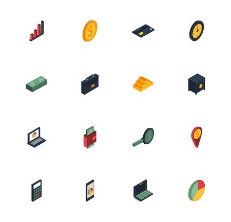 bundle of business set icons vector illustration designのイラスト素材
