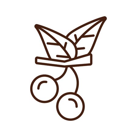 sweet grapes fruits and leafs nature icon vector illustration designのイラスト素材