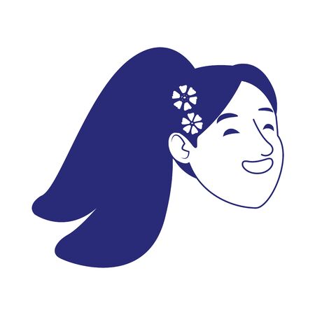 woman head design, Girl female person people human and social media theme Vector illustrationのイラスト素材