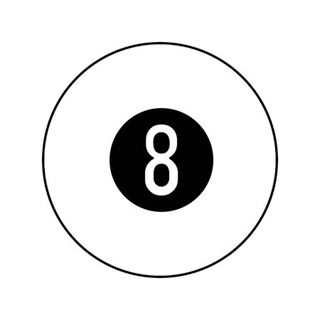 eight billiard ball icon over white background, vector illustration
