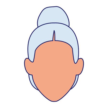 avatar old woman icon over white background, vector illustrationのイラスト素材