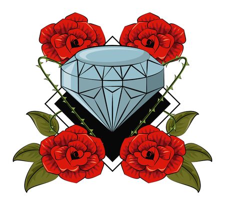 Tattoo studio old school drawings emblem vector illustration graphic designのイラスト素材
