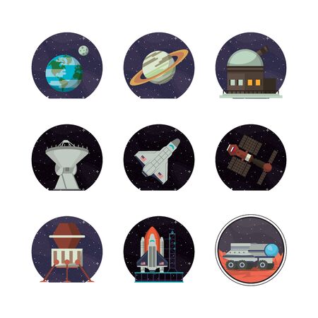 bundle of space set icons vector illustration designのイラスト素材