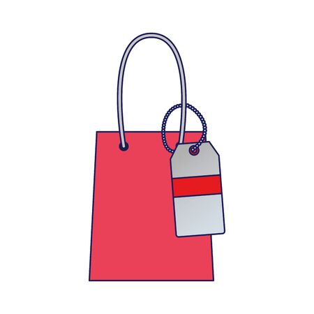 shopping bag with tag icon over white background, vector illustrationのイラスト素材