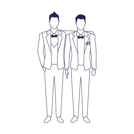 avatar elegant men icon over white background, vector illustrationのイラスト素材