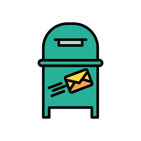 street mailbox postal service icon vector illustration designのイラスト素材