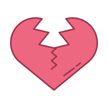 happy valentines day heart break vector illustration designのイラスト素材