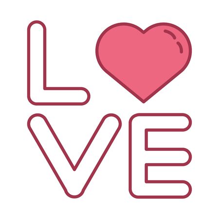 happy valentines day love word with heart vector illustration designのイラスト素材