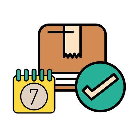 box carton with calendar reminder delivery service vector illustration designのイラスト素材