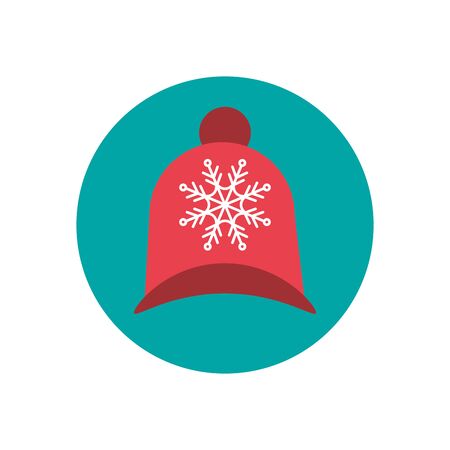 merry christmas santa claus hat icon vector illustration designのイラスト素材