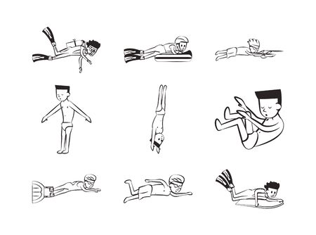 bundle of people practicing extreme sports vector illustration designのイラスト素材