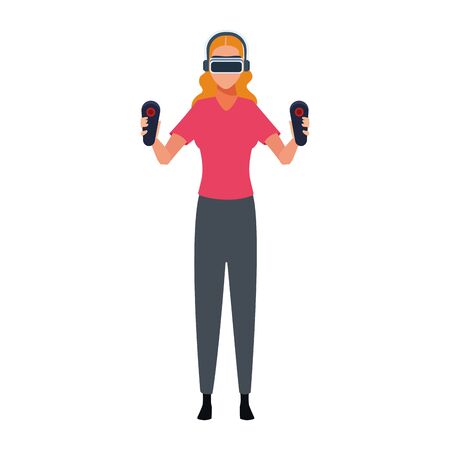Woman with smartglasses design, Augmented reality virtual technology device and modern theme Vector illustrationのイラスト素材
