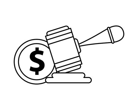 justice hammer device isolated icon illustration designのイラスト素材