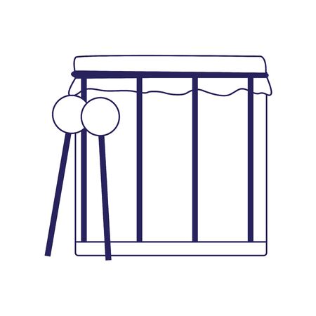 drum and sticks icon over white background, vector illustrationのイラスト素材