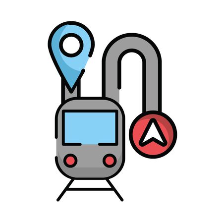 pin pointer location guide with road and subway vector illustration designのイラスト素材