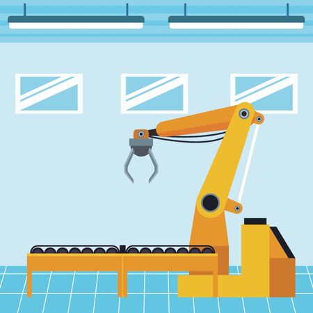 industry manufacturing assembly hook cartoon vector illustration graphic designのイラスト素材