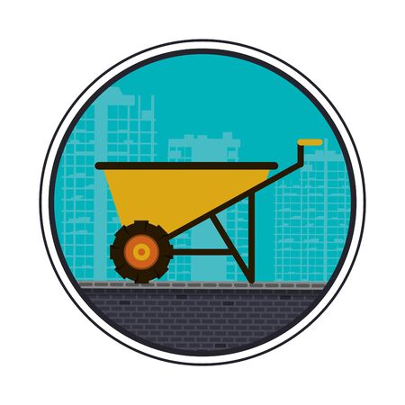 wheelbarrow tool equipment isolated icon vector illustration designのイラスト素材