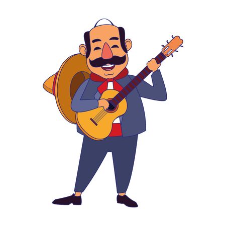 Mexican man design, Mexico culture tourism landmark latin and party theme Vector illustrationのイラスト素材