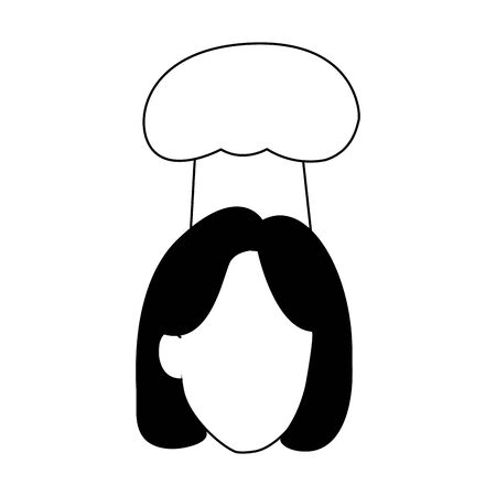 avatar woman with chef hat over white background, vector illustrationのイラスト素材