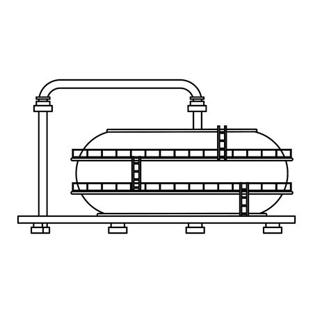 oil refinery gas factory industry petrochemical petroleum storage tank plant cartoon vector illustration graphic designのイラスト素材