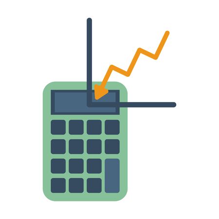 financial statistics graphic with calculator math vector illustration designのイラスト素材