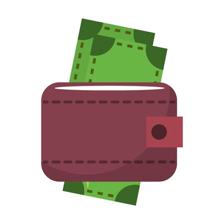Wallet with cash money cartoon isolated symbol vector illustration graphic designのイラスト素材