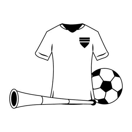 Soccer sport game tshirt ball and horn isolated vector illustration graphic designのイラスト素材